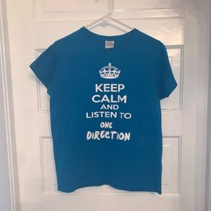 Women’s Blue Keep Calm One Direction Tee Size M